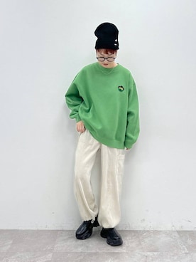 「アイテム（スウェット）」を使った、　くまななさん（レディース・163cm・30代）の冬コーディネート