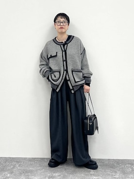 「niko and...（ニコアンド）のオリジナルサイドゴアブーツ（ブーツ）」を使った、　くまななさん（レディース・163cm）の秋コーディネート
