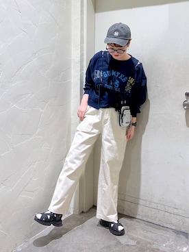 「アイテム（キャップ）」を使った、　くまななさん（レディース・163cm・20代）の春コーディネート