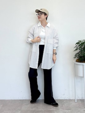 「メガネ」｜　くまななさん（レディース・163cm）の夏コーディネート