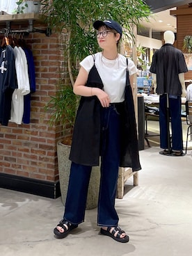 「アイテム（キャップ）」を使った、　くまななさん（レディース・163cm・30代）の夏コーディネート