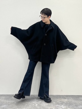 「niko and...（ニコアンド）のオリジナルサイドゴアブーツ（ブーツ）」を使った、　くまななさん（レディース・163cm）の秋コーディネート