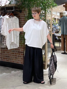 「アイテム（バックパック/リュック）」を使った、　くまななさん（レディース・163cm・30代）の夏コーディネート