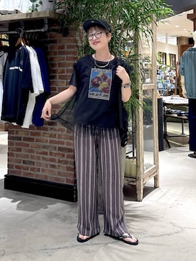 「アイテム（帽子）」を使った、　くまななさん（レディース・163cm・30代）の夏コーディネート