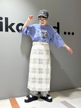 「アイテム（キャップ）」を使った、　くまななさん（レディース・163cm・20代）の春コーディネート
