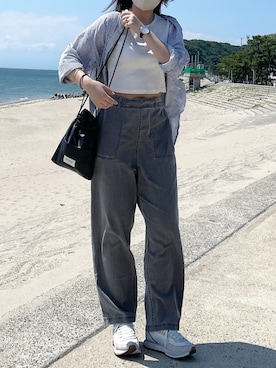 「海」｜「アイテム（アナログ腕時計）」を使った、ﾋﾟﾋﾟﾋﾟさん（レディース・156cm）の夏コーディネート