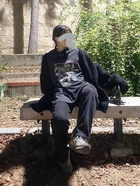 「kutir（クティール）の【XS～XLサイズあり】ハイウエストストレートデニムパンツ（デニムパンツ）」を使った、𝗸𝗼𝗺𝗮さん（レディース・145cm）の秋コーディネート