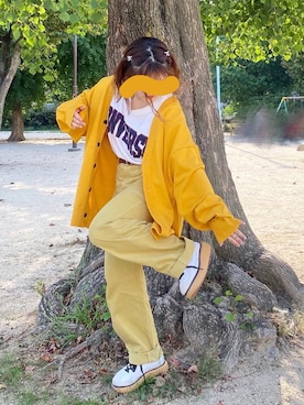「FREAK'S STORE（フリークスストア）のアイテム（その他パンツ）」を使った、𝗸𝗼𝗺𝗮さん（レディース・145cm）の秋コーディネート
