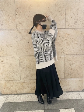 「tiptop（ティップトップ）の前後2wayニットカーディガン（カーディガン/ボレロ）」を使った、𝗸𝗼𝗺𝗮さん（レディース・145cm）の秋コーディネート
