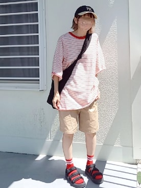 「ATTENTION（アテンション）のアイテム」を使った、piiiikoさん（レディース・152cm）の夏コーディネート