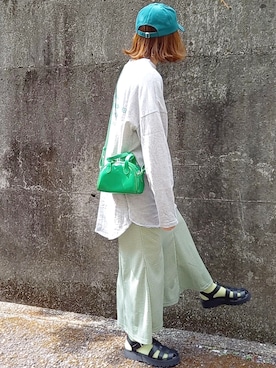 「L.H.P（エルエイチピー）のアイテム（ショルダーバッグ）」を使った、piiiikoさん（レディース・152cm）の春コーディネート