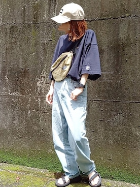 「アイテム（デジタル腕時計）」を使った、piiiikoさん（レディース・152cm）の夏コーディネート
