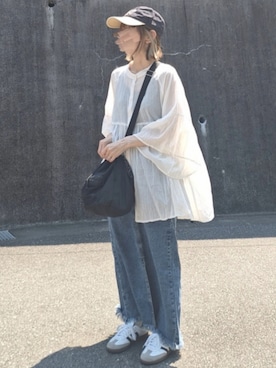 「AS KNOW AS plus（アズノゥアズプラス）のアイテム」を使った、piiiikoさん（レディース・152cm）の夏コーディネート