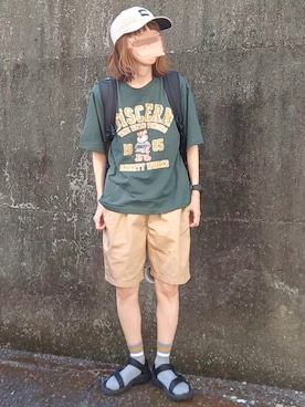 「THE NORTH FACE」｜「アイテム（キャップ）」を使った、piiiikoさん（レディース・152cm）の夏コーディネート