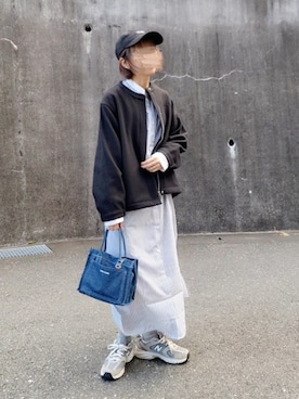 「アイテム（ノーカラージャケット）」を使った、piiiikoさん（レディース・152cm）の秋コーディネート