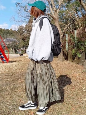 「スカーチョ」｜「アイテム（キャップ）」を使った、piiiikoさん（レディース・152cm）の冬コーディネート