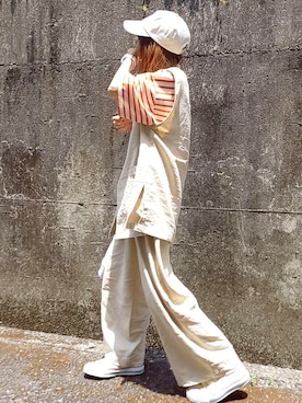 「Avail（アベイル）のアイテム（キャップ）」を使った、piiiikoさん（レディース・152cm）の春コーディネート