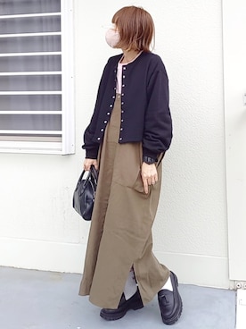 「forksy.（フォルクシー）の【forksy.】厚底トラックソールローファー/コイン＆タッセルローファー（ローファー）」を使った、piiiikoさん（レディース・152cm）の春コーディネート