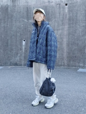 「アイテム（キャップ）」を使った、piiiikoさん（レディース・152cm）の秋コーディネート