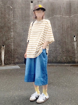 「アイテム（トートバッグ）」を使った、piiiikoさん（レディース・152cm）の夏コーディネート
