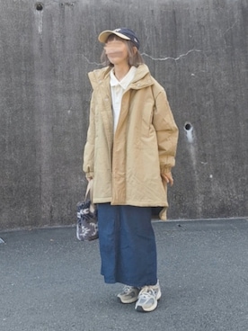 「アイテム（デニムスカート）」を使った、piiiikoさん（レディース・152cm）の冬コーディネート