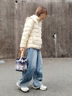 「アイテム（ダウンジャケット/コート）」を使った、piiiikoさん（レディース・152cm）の秋コーディネート