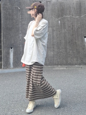 「アイテム（トートバッグ）」を使った、piiiikoさん（レディース・152cm）の夏コーディネート