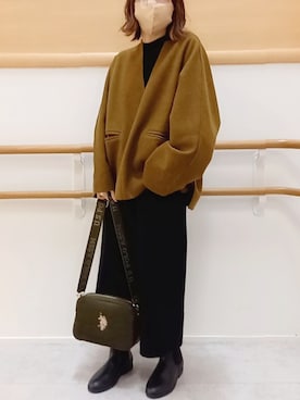 「ブーツスタイル」｜「アイテム（その他シューズ）」を使った、piiiikoさん（レディース・152cm）の冬コーディネート