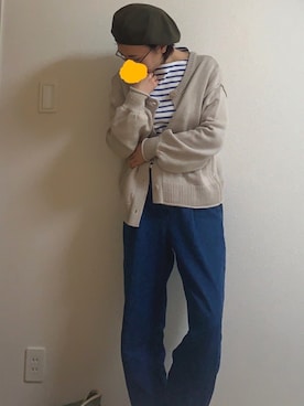 「ごきげんウィーク」｜「アイテム（ハンチング/ベレー帽）」を使った、やこさん（レディース・164cm）の春コーディネート