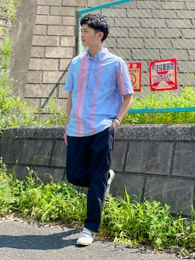 「BEAMS（ビームス）のアイテム（シャツ/ブラウス、その他）」を使った、渡邉康輝さん（メンズ・179cm）の秋コーディネート