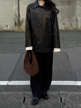 「select MOCA（セレクトモカ）のアイテム（パンツ）」を使った、®️さん（レディース・153cm）の冬コーディネート