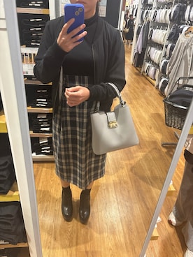 「AZUL by moussy（アズールバイマウジー）のアイテム（ブーツ）」を使った、y.hanonさん（レディース・157cm）の秋コーディネート