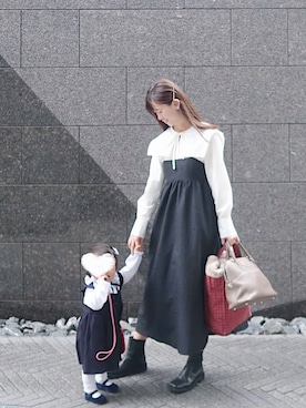 「Familiar （ファミリア）のアイテム」を使った、natsuさん（レディース・162cm）の冬コーディネート