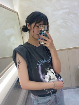 「NOISE MAKER（ノイズメーカー）のアイテム（Tシャツ/カットソー）」を使った、rippeさん（レディース・168cm）の夏コーディネート