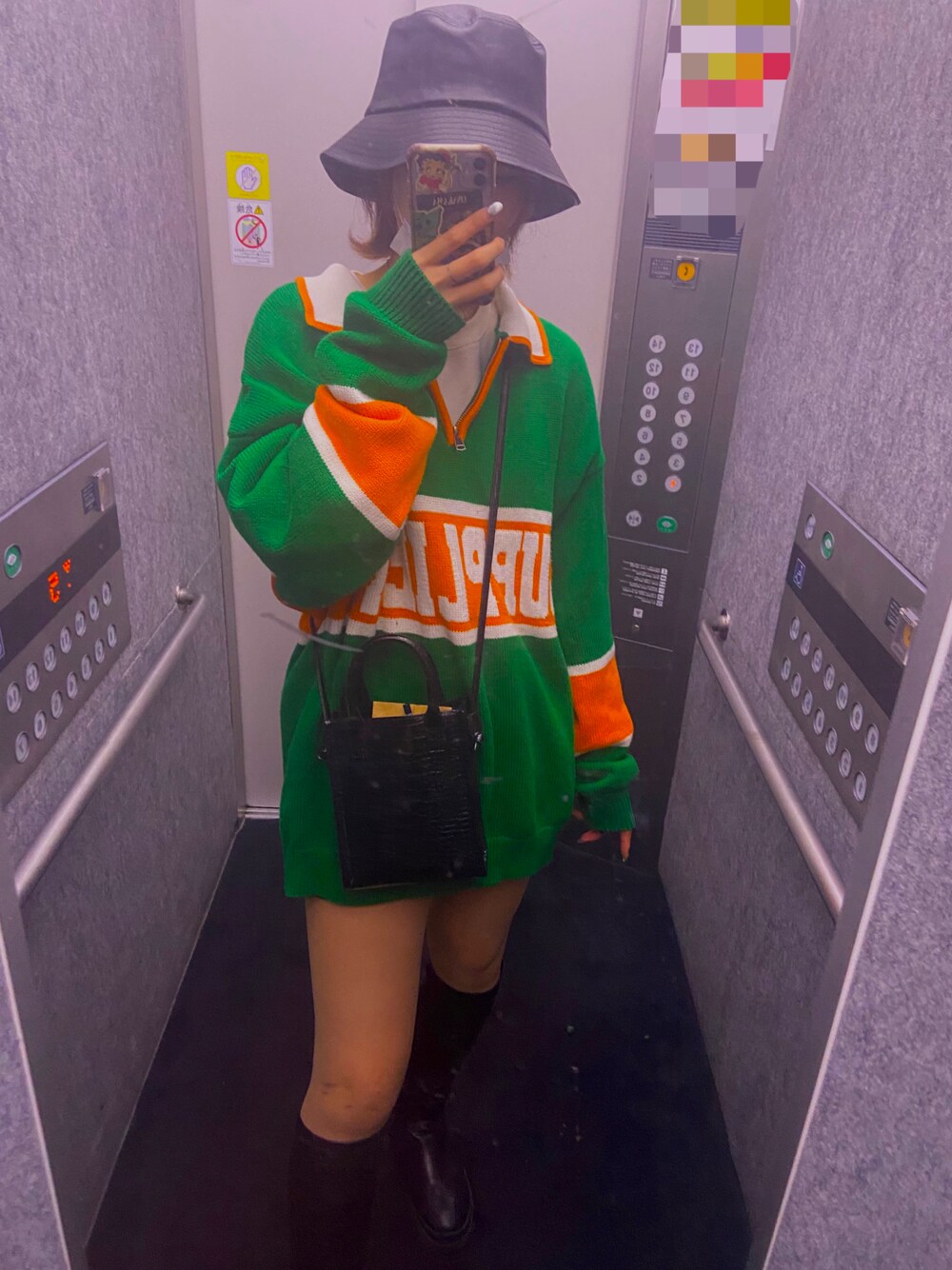 「ストリート」｜「SUPPLIERのアイテム（ニット/セーター、グリーン系）」を使った、rippeさん（レディース・168cm）の春コーディネートの1枚目の写真