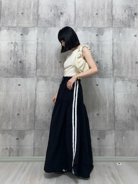 「tiptop（ティップトップ）のアイテム（スカート）」を使った、HITOMIさん（レディース・155cm）の春コーディネート