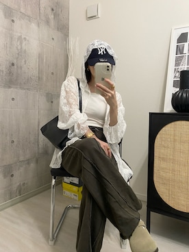 「アイテム（スウェットパンツ）」を使った、HITOMIさん（レディース・155cm）の夏コーディネート