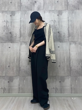 「CIAOPANIC TYPY（チャオパニックティピー）のアイテム（キャップ）」を使った、HITOMIさん（レディース・155cm）の春コーディネート