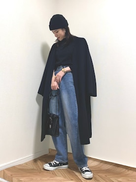 「シンフルコーデ」｜「アイテム（その他アウター）」を使った、HITOMIさん（レディース・155cm）の冬コーディネート