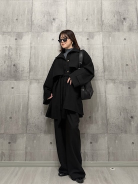 「アイテム（トレンチコート）」を使った、HITOMIさん（レディース・155cm）の冬コーディネート