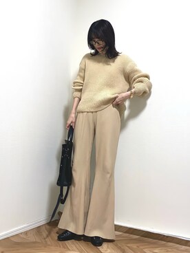 「ECRIRE（エクリール）のアイテム（ニット/セーター）」を使った、HITOMIさん（レディース・155cm）の冬コーディネート