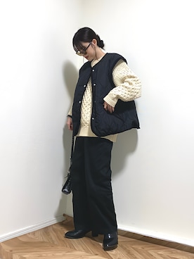 「ベストコーデ」｜「アイテム（ブルゾン）」を使った、HITOMIさん（レディース・155cm）の冬コーディネート