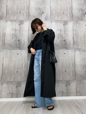「ECRIRE（エクリール）のアイテム（ステンカラーコート）」を使った、HITOMIさん（レディース・155cm）の春コーディネート
