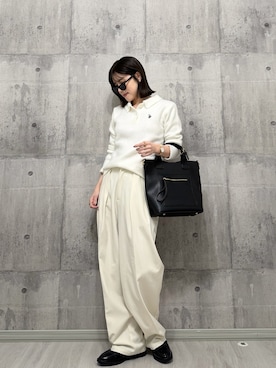 「アイテム（スラックス）」を使った、HITOMIさん（レディース・155cm）の秋コーディネート