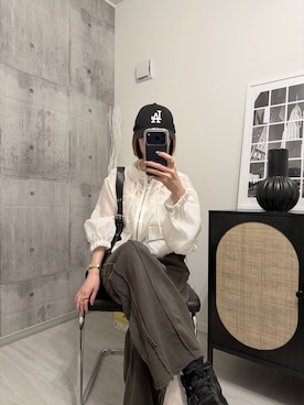 「tiptop（ティップトップ）のアイテム（パンツ）」を使った、HITOMIさん（レディース・155cm）の春コーディネート