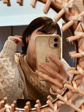 「LHME（エルエイチエムイー）のアイテム（ピアス（両耳用））」を使った、HITOMIさん（レディース・155cm）の冬コーディネート