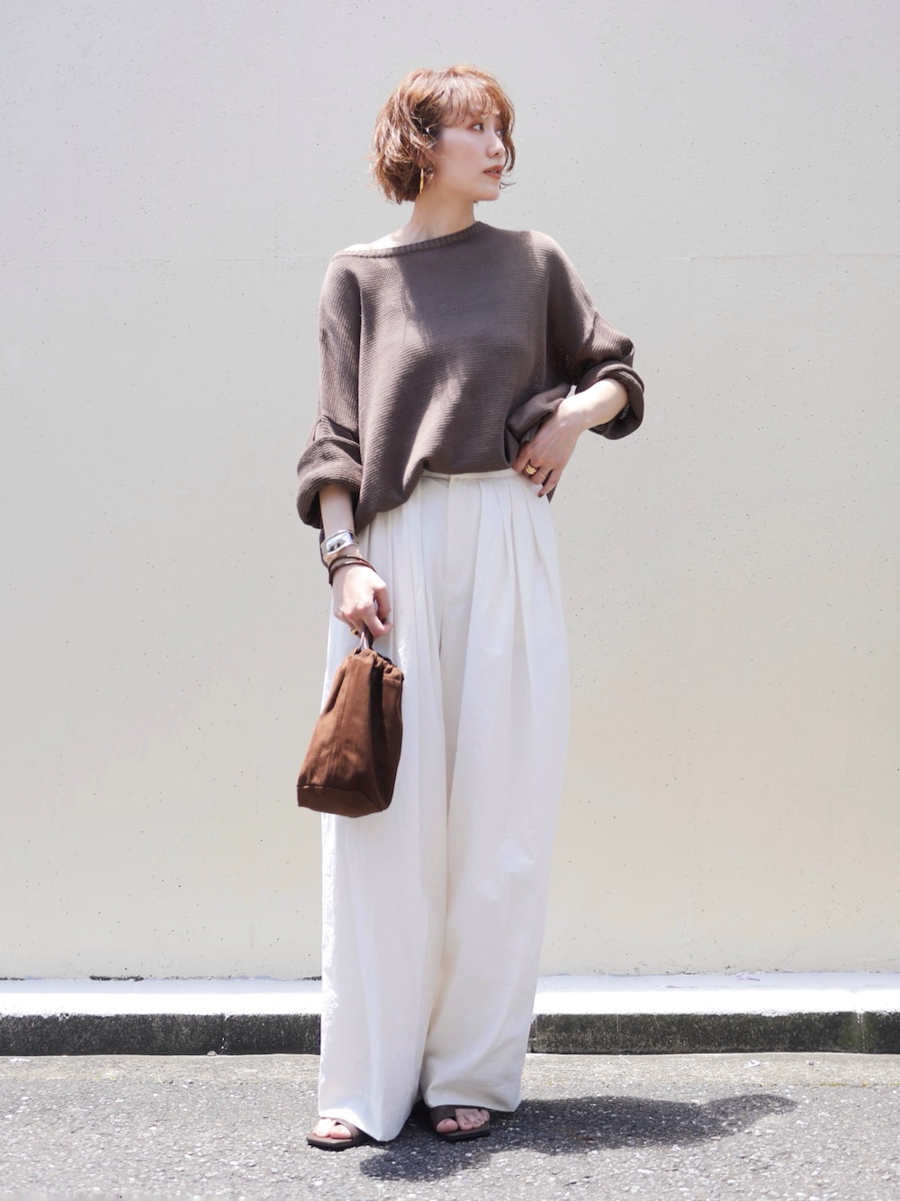 MICA&DEAL（マイカ＆ディール）の「ボートネックルーズニット