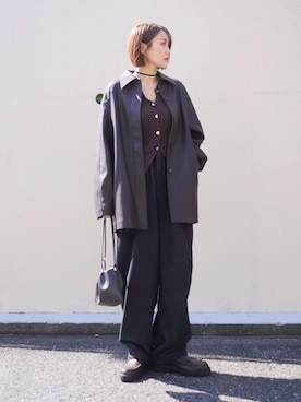 「アイテム（ネックレス）」を使った、金子三記(miki)さん（レディース・170cm・40代）の秋コーディネート