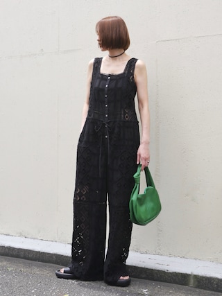 「PRANK PROJECT(プランクプロジェクト)の【2026Summer Pre-Order】コットンレースジャンプスーツ / Cotton Lace Jumpsuit(つなぎ/オールインワン)」を使った、金子三記(miki)さん(レディース・170cm)の夏コーディネート