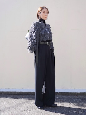 「アイテム（ピアス（両耳用））」を使った、金子三記(miki)さん（レディース・170cm）の秋コーディネート